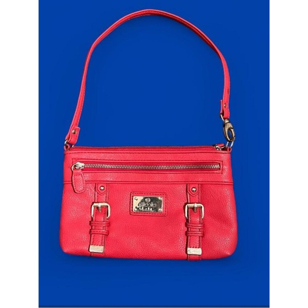 Y2K Nicole by Nicole Miller Red Shoulder Bag with Gold Accents Preppy